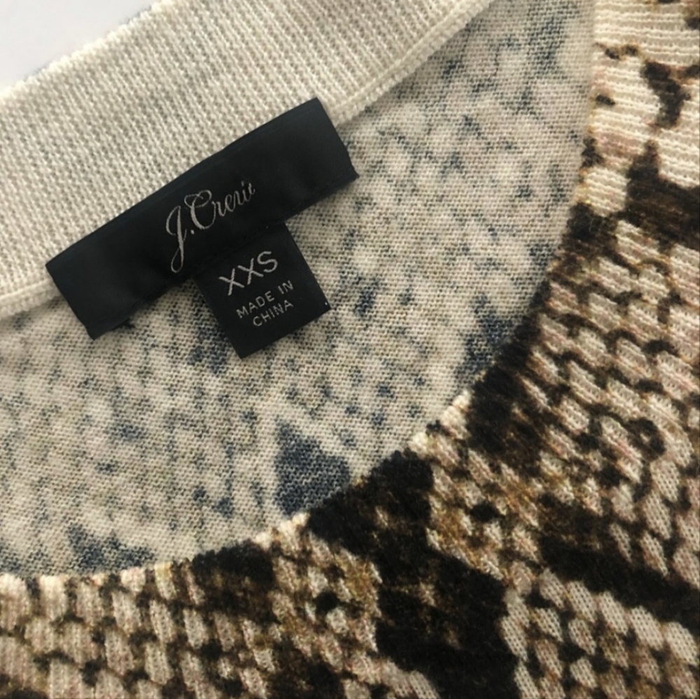 J Crew Merino Wool Sweater - Python Snake Print - Picture 5 of 7